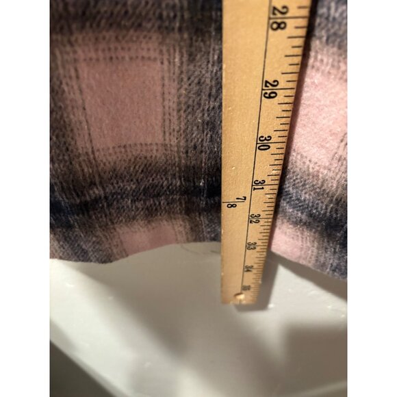 Pink & Gray Plaid Puff Sleeve Mini Dress By Toccin X RTR Size 12 Blend Fabric - Picture 11 of 12